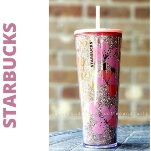 Starbucks Glitter Heart Valentines Tumbler    2020 NWT 240z Venti